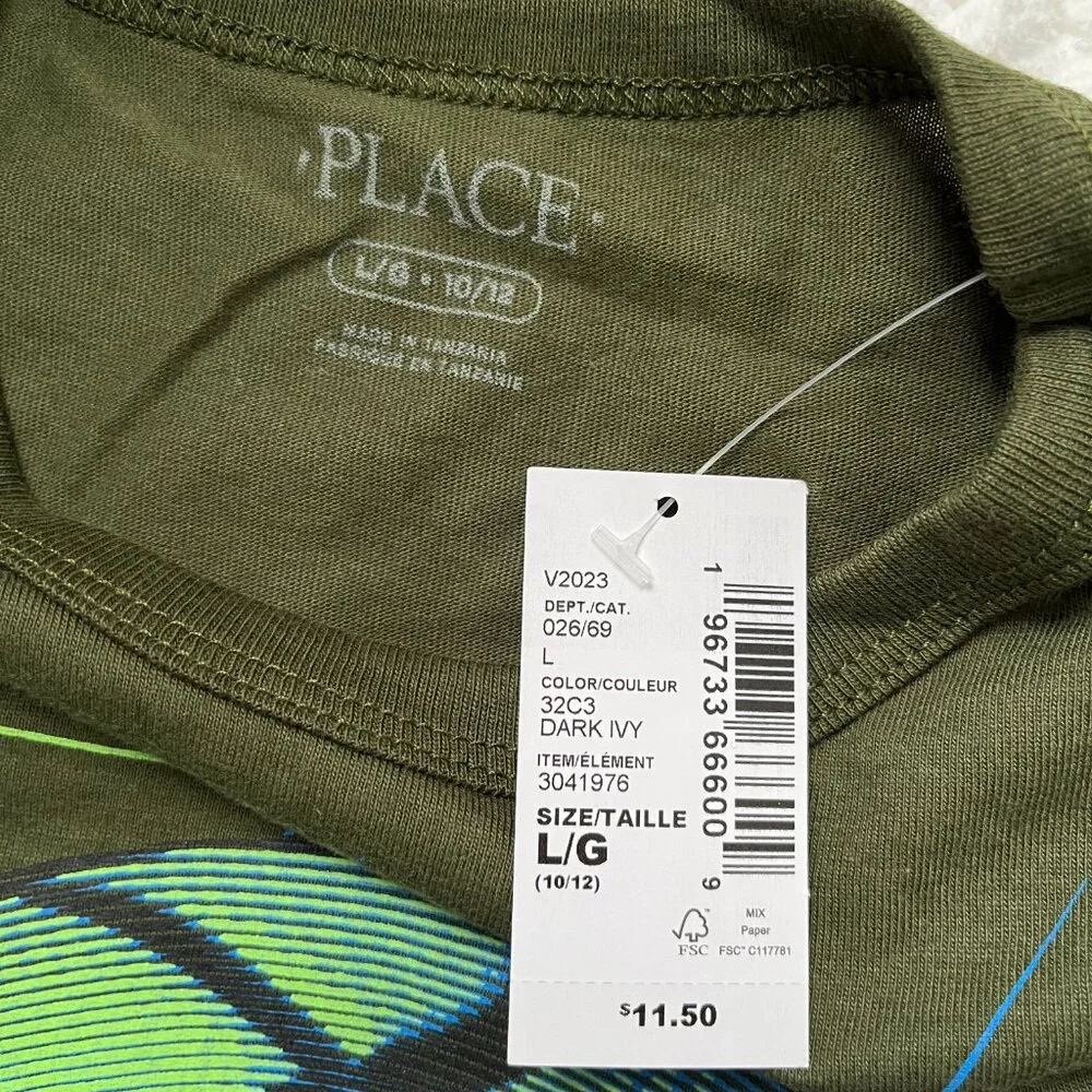 NWT Kids The Children's Place Basketball T-Shirt (Green) L / 10-12
